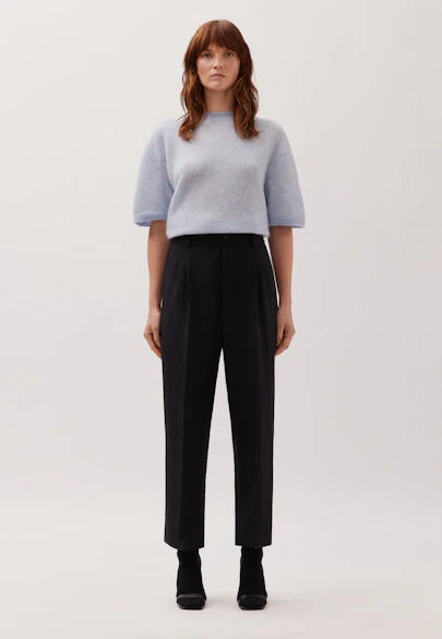Chino cropped with pleats in Schwarz |  Seidensticker Onlineshop