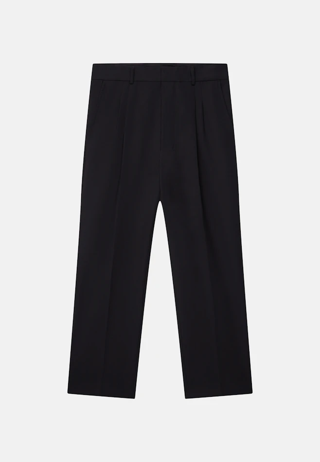 Chino cropped with pleats in Schwarz | Seidensticker online shop