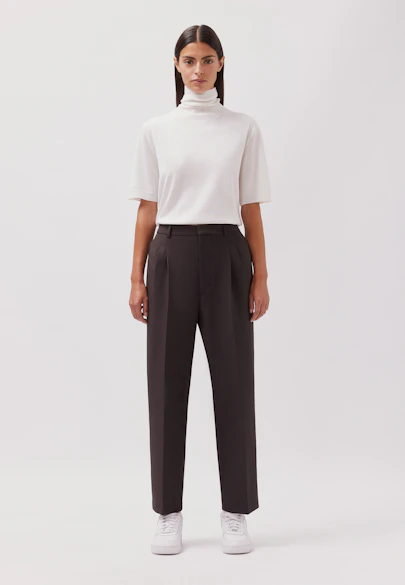Chino Cropped mit Bundfalten in Braun |  Seidensticker Onlineshop