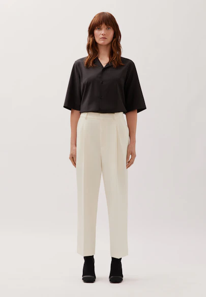 Chino Cropped mit Bundfalten in Ecru |  Seidensticker Onlineshop
