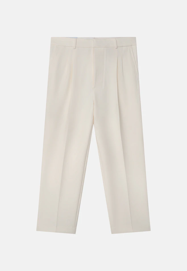 Chino Cropped mit Bundfalten in Ecru | Seidensticker Onlineshop