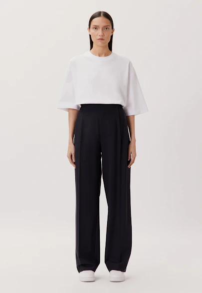Oversized Pantalon de costume Uni in Bleu Foncé |  Seidensticker Onlineshop