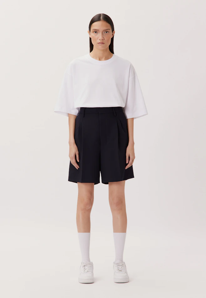 Shorts with pleats in Dark Blue | Seidensticker online shop