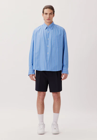 Oversized Casual Hemd Streifen in Mittelblau |  Seidensticker Onlineshop