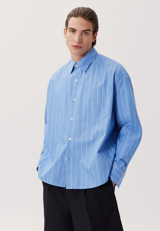 Oversized Chemise décontractée rayures in Bleu Moyen |  Seidensticker Onlineshop