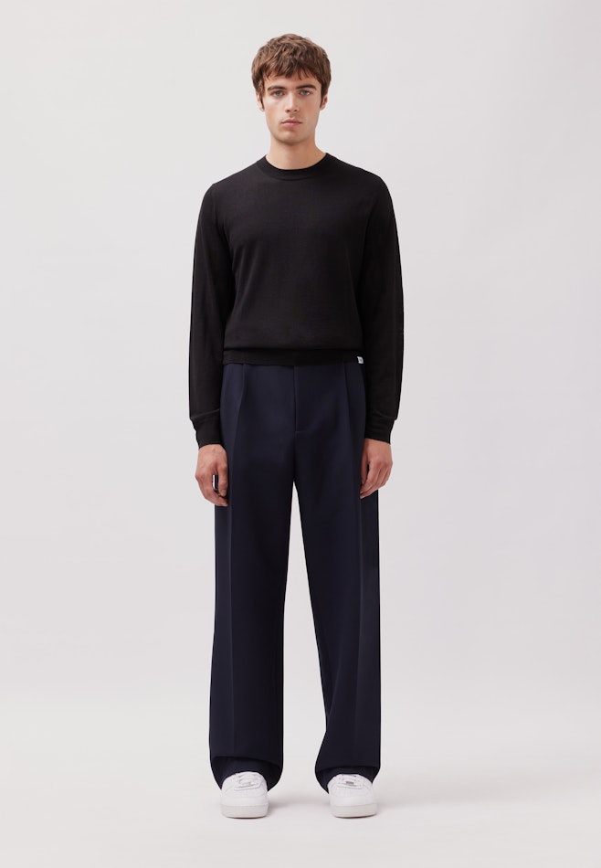 Regular Pull-over Uni dans Noir | Boutique en ligne Seidensticker