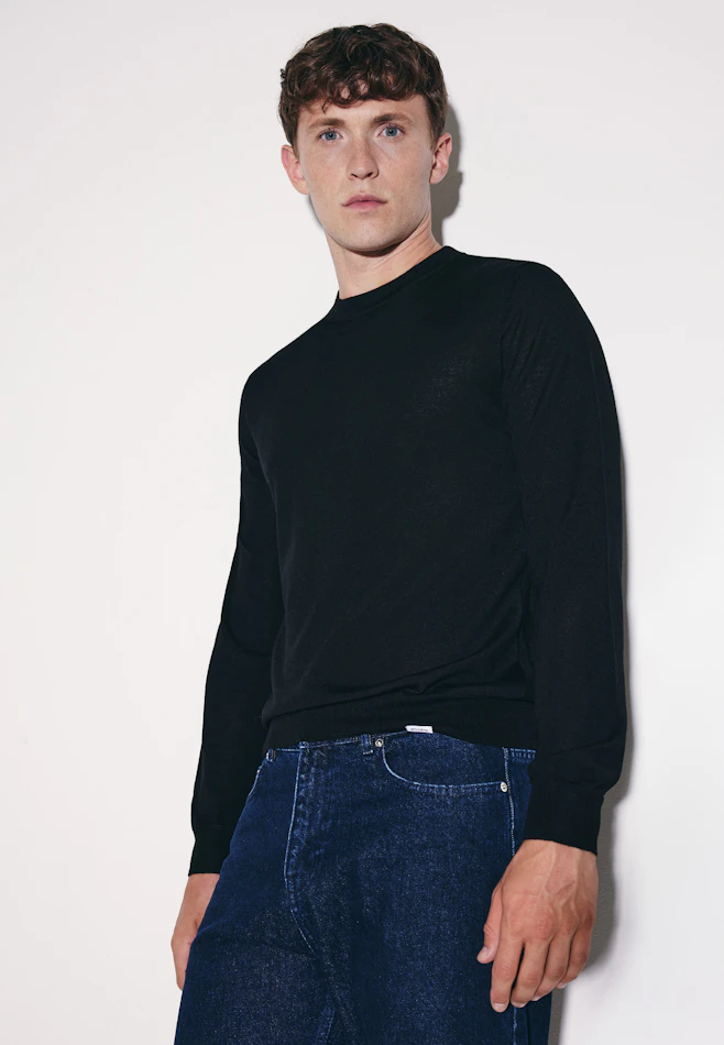 Regular Pullover Uni in Schwarz | Seidensticker Onlineshop