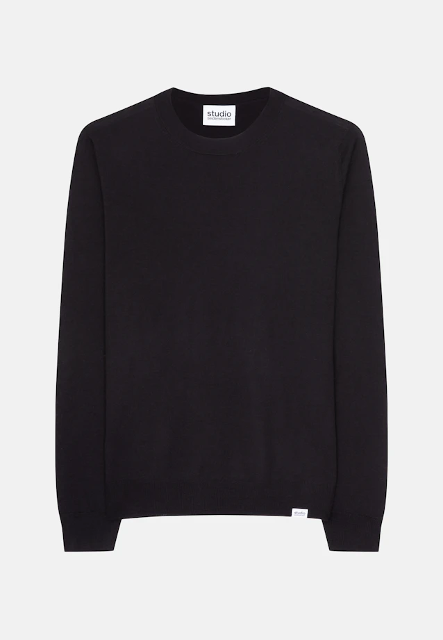 Regular Pullover Uni in Schwarz |  Seidensticker Onlineshop