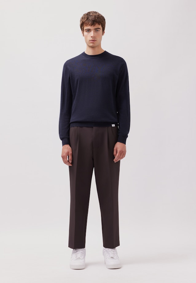 Regular Pull-over Uni in Bleu Foncé |  Seidensticker Onlineshop