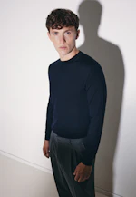 Regular Pullover Uni in Dunkelblau |  Seidensticker Onlineshop