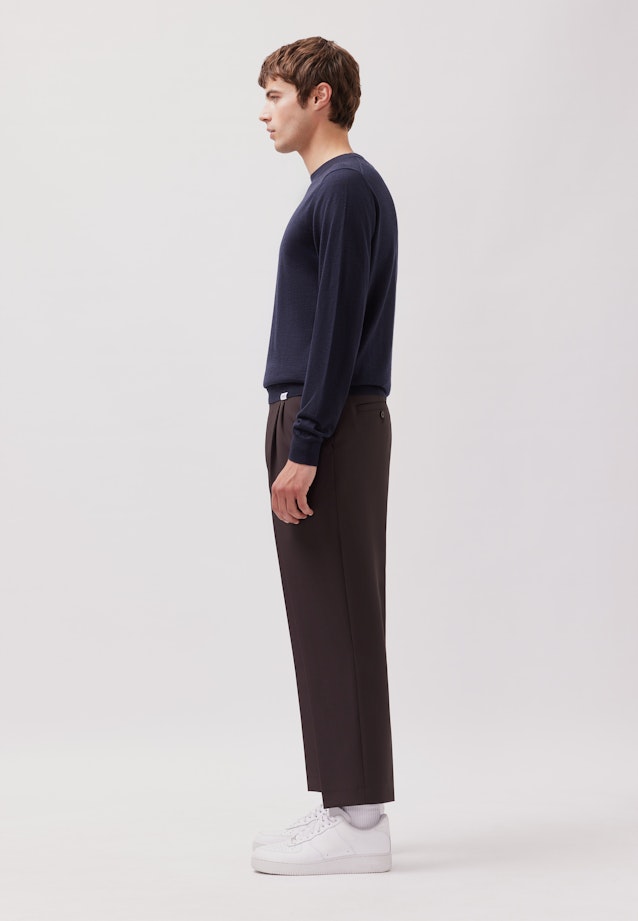 Regular Pull-over Uni in Bleu Foncé |  Seidensticker Onlineshop