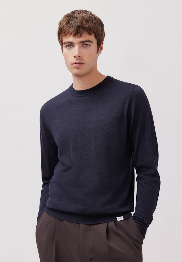 Regular Pullover Uni in Dunkelblau |  Seidensticker Onlineshop