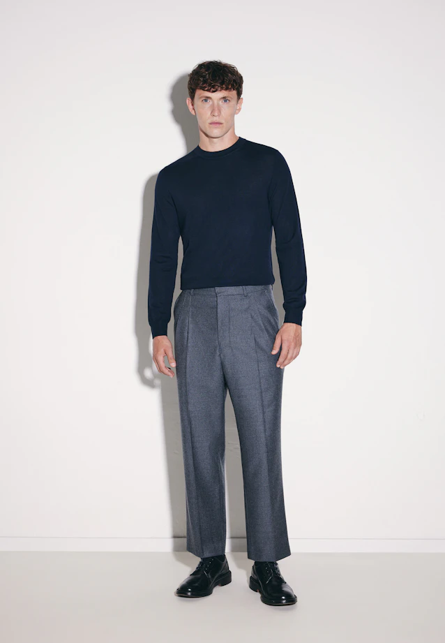 Regular Pullover Uni in Dunkelblau |  Seidensticker Onlineshop