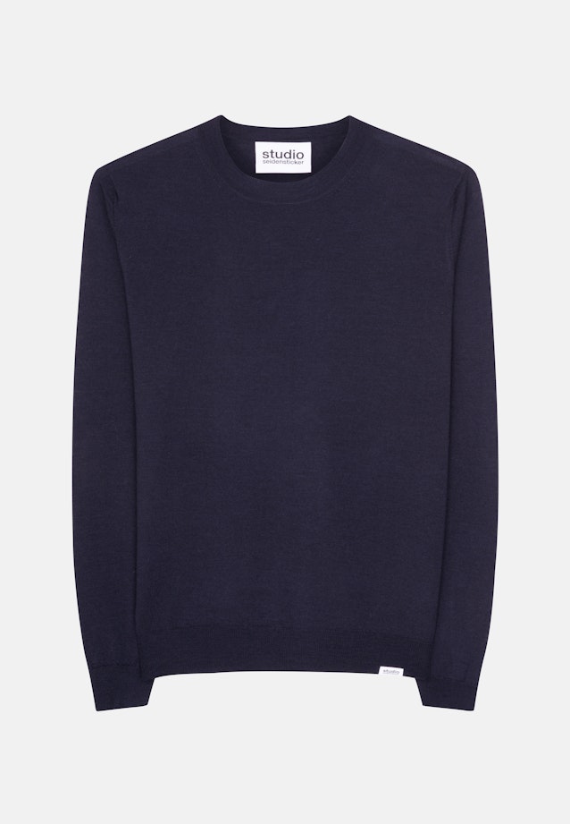 Regular Pullover Uni in Dunkelblau |  Seidensticker Onlineshop