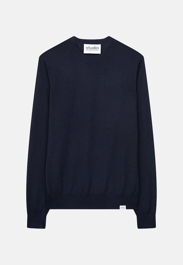 Regular Pullover Uni in Dunkelblau |  Seidensticker Onlineshop