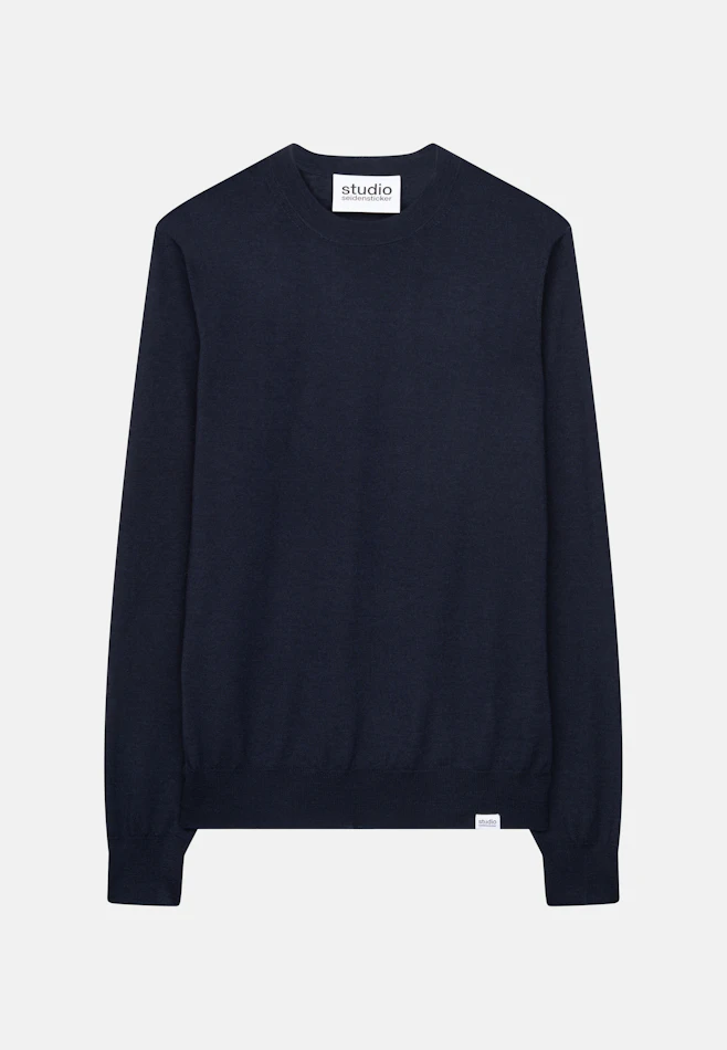 Rundhals Pullover  , Uni in Dunkelblau | Seidensticker Onlineshop