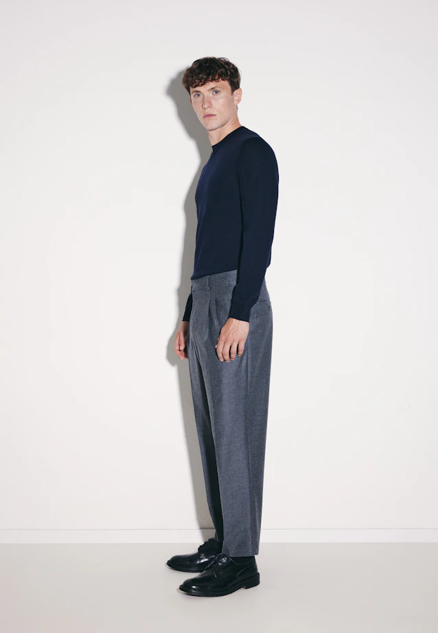 Regular Pullover Uni in Dunkelblau |  Seidensticker Onlineshop