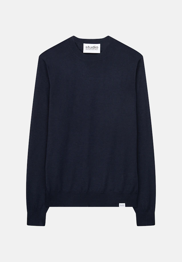 Rundhals Pullover  , Uni in Dunkelblau |  Seidensticker Onlineshop