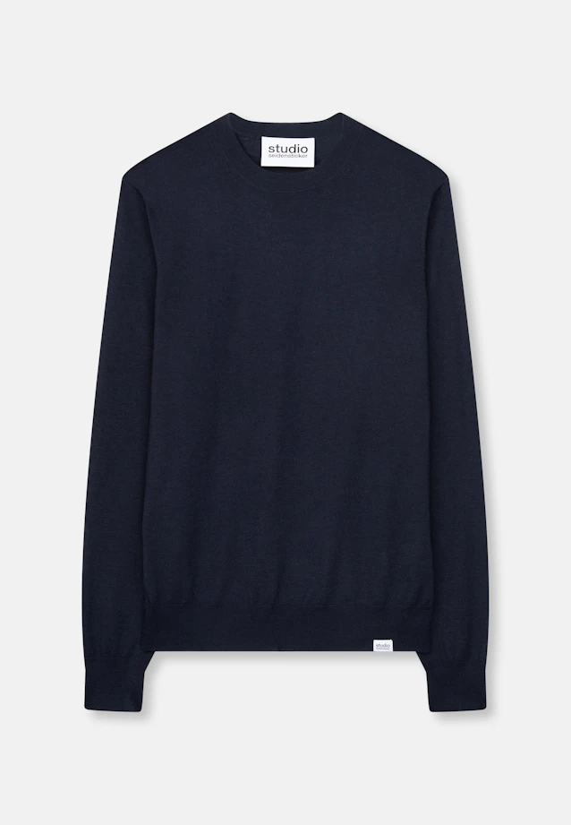 Regular Pullover Uni in Dunkelblau |  Seidensticker Onlineshop
