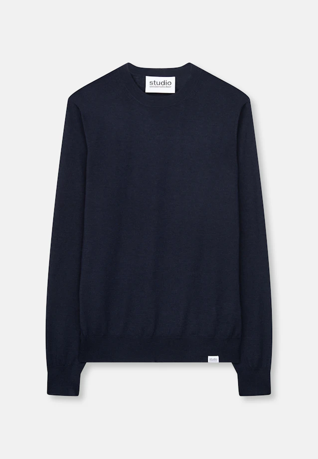 Regular Pullover Uni in Dunkelblau |  Seidensticker Onlineshop