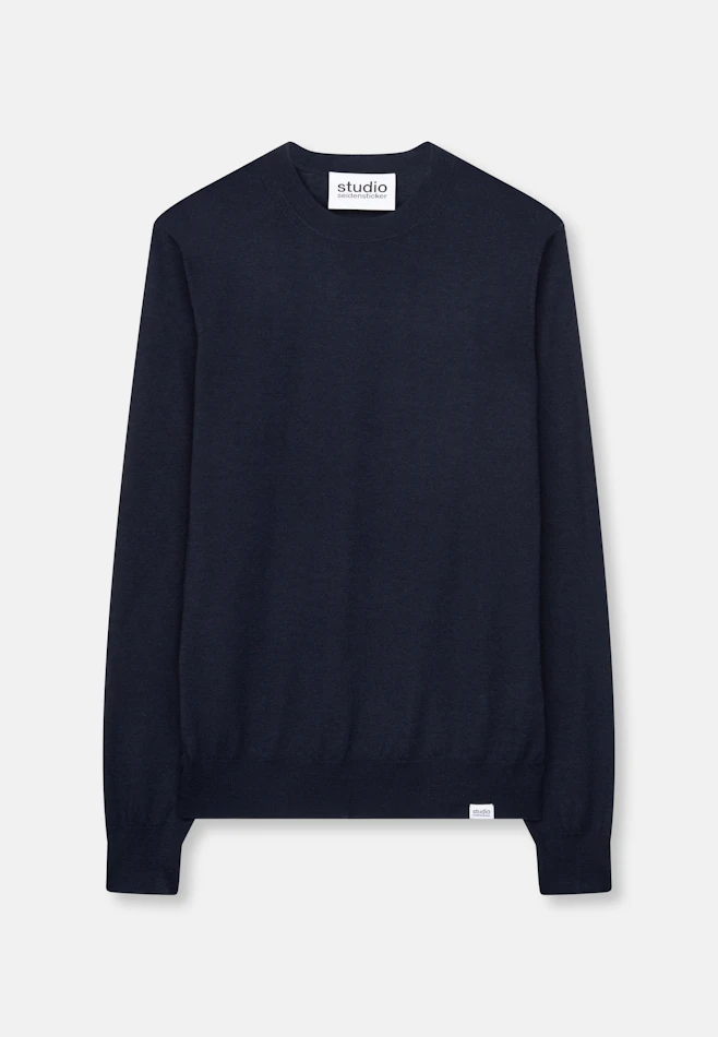 Regular Pullover Uni in Dunkelblau | Seidensticker Onlineshop