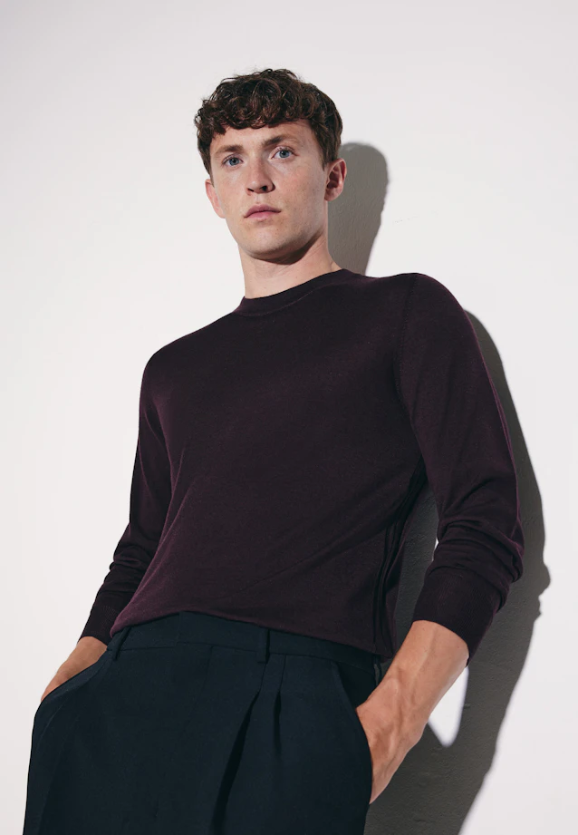 Regular Pullover Uni in Rot |  Seidensticker Onlineshop