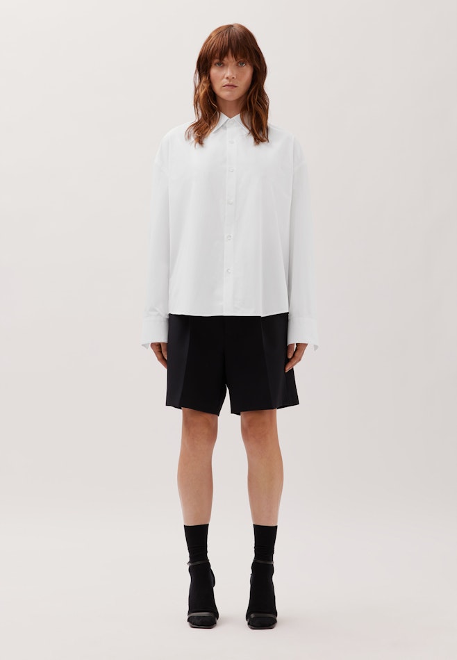 Oversized Boxy Hemd aus Baumwolle dans Blanc | Boutique en ligne Seidensticker