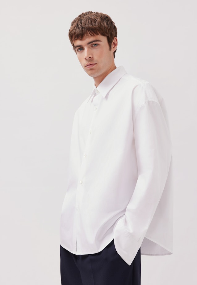 Oversized Hemd Uni in Weiß |  Seidensticker Onlineshop