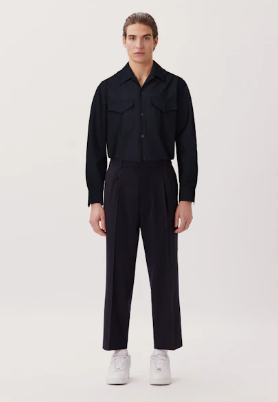 Regular Chemise décontractée Uni in Bleu Foncé |  Seidensticker Onlineshop
