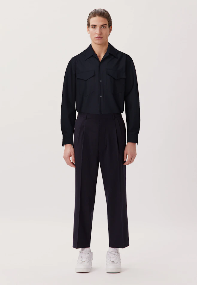 Regular Chemise décontractée Uni dans Bleu Foncé | Boutique en ligne Seidensticker
