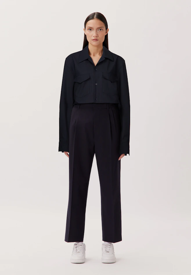 Regular Chemise décontractée Uni dans Bleu Foncé | Boutique en ligne Seidensticker