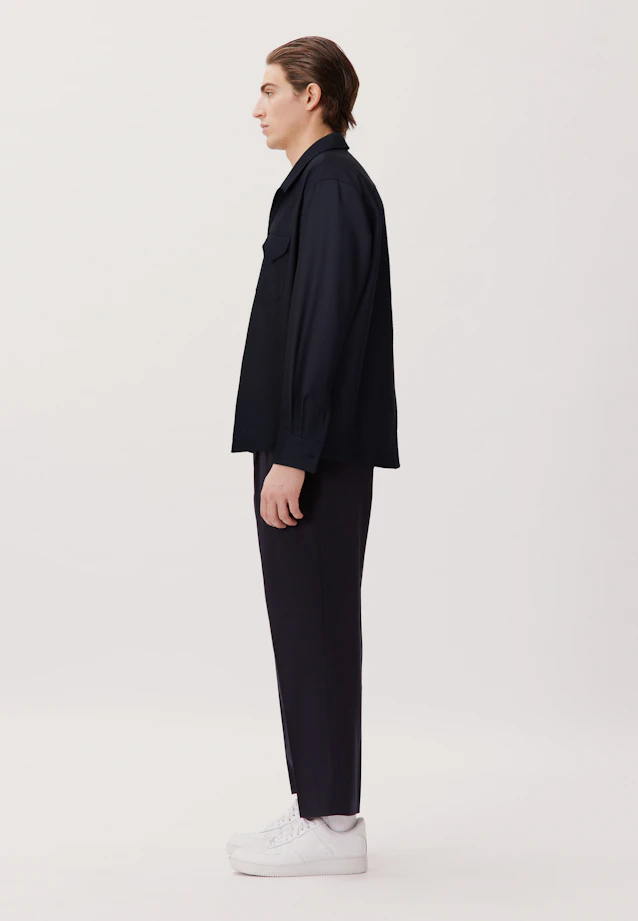 Regular Chemise décontractée Uni in Bleu Foncé |  Seidensticker Onlineshop
