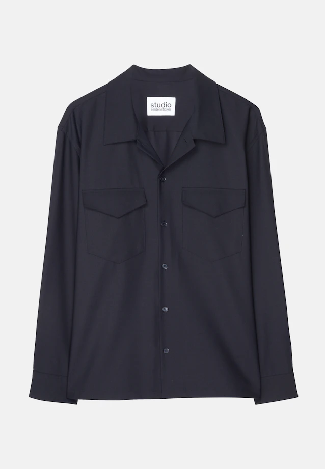 Regular Chemise décontractée Uni in Bleu Foncé |  Seidensticker Onlineshop