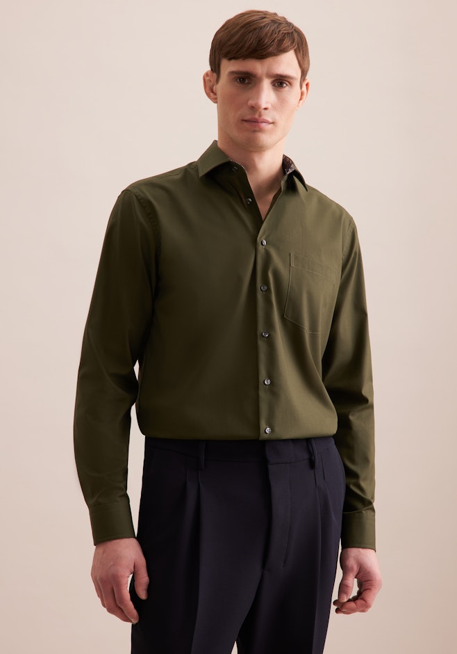 Regular Chemise d'affaires Uni dans Vert | Boutique en ligne Seidensticker