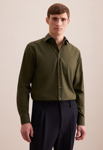 Regular Business shirt Uni in Green |  Seidensticker Onlineshop