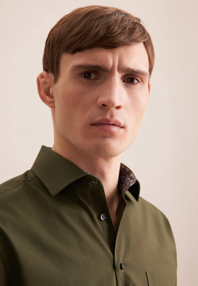 Regular Chemise d'affaires Uni in Vert |  Seidensticker Onlineshop