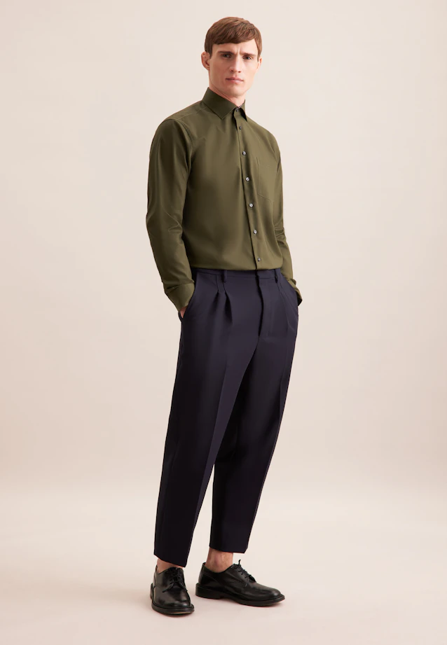 Regular Chemise d'affaires Uni in Vert |  Seidensticker Onlineshop
