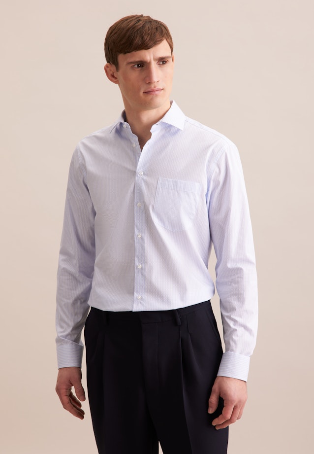 Regular Business shirt Print in Light Blue |  Seidensticker Onlineshop