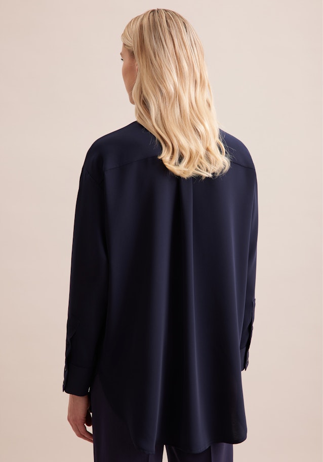 Oversized Hemdbluse aus fließender Ware in Bleu Foncé | Seidensticker Onlineshop