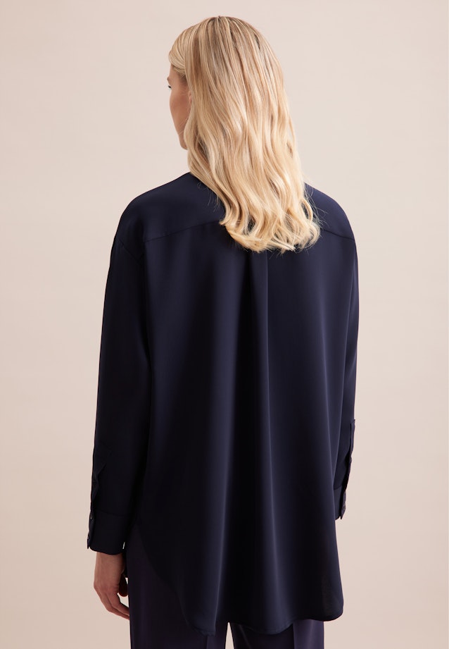 Oversized Hemdbluse aus fließender Ware in Bleu Foncé |  Seidensticker Onlineshop