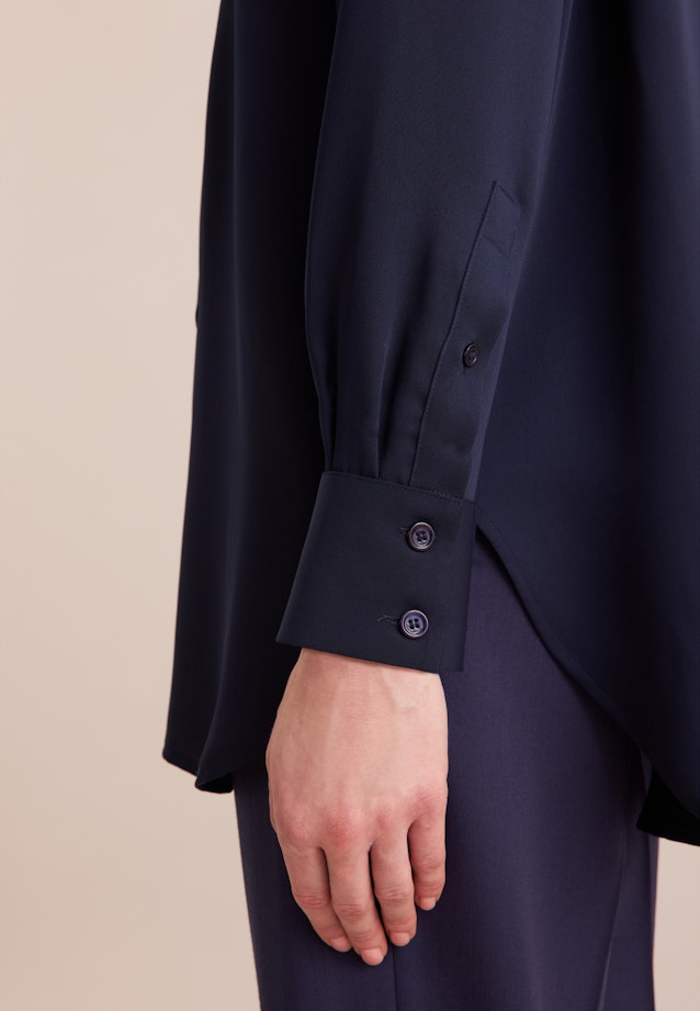Oversized Hemdbluse aus fließender Ware in Bleu Foncé |  Seidensticker Onlineshop