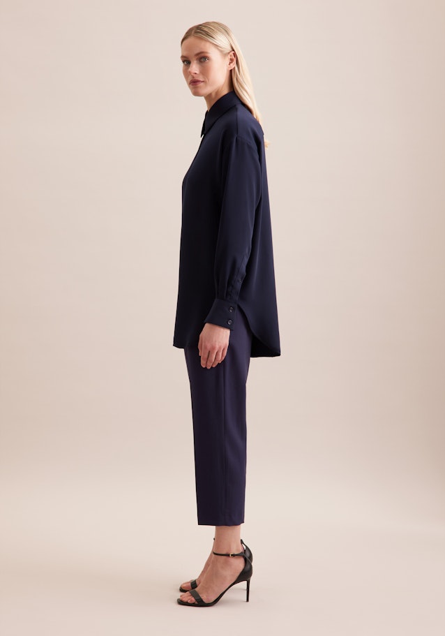 Oversized Hemdbluse aus fließender Ware in Bleu Foncé | Seidensticker Onlineshop