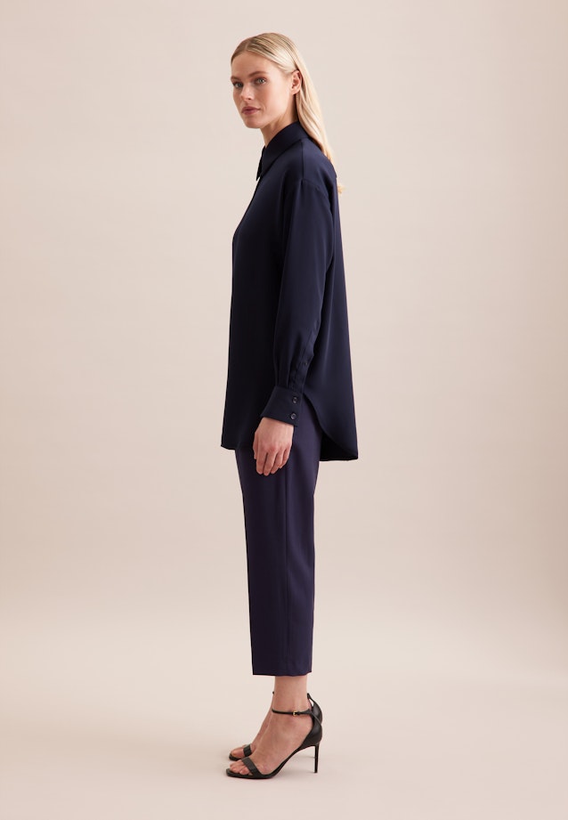 Oversized Hemdbluse aus fließender Ware in Bleu Foncé |  Seidensticker Onlineshop