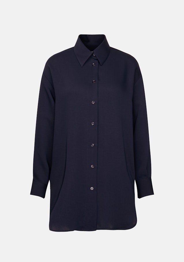 Oversized Hemdbluse aus fließender Ware in Bleu Foncé | Seidensticker Onlineshop