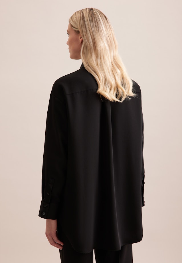 Oversized Hemdbluse aus fließender Ware in Noir |  Seidensticker Onlineshop