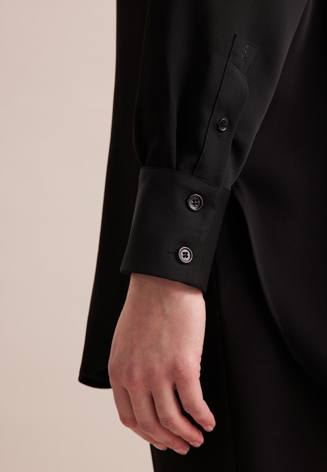 Oversized Hemdbluse aus fließender Ware in Noir |  Seidensticker Onlineshop