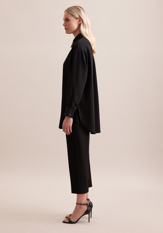 Oversized Hemdbluse aus fließender Ware in Schwarz | Seidensticker Onlineshop