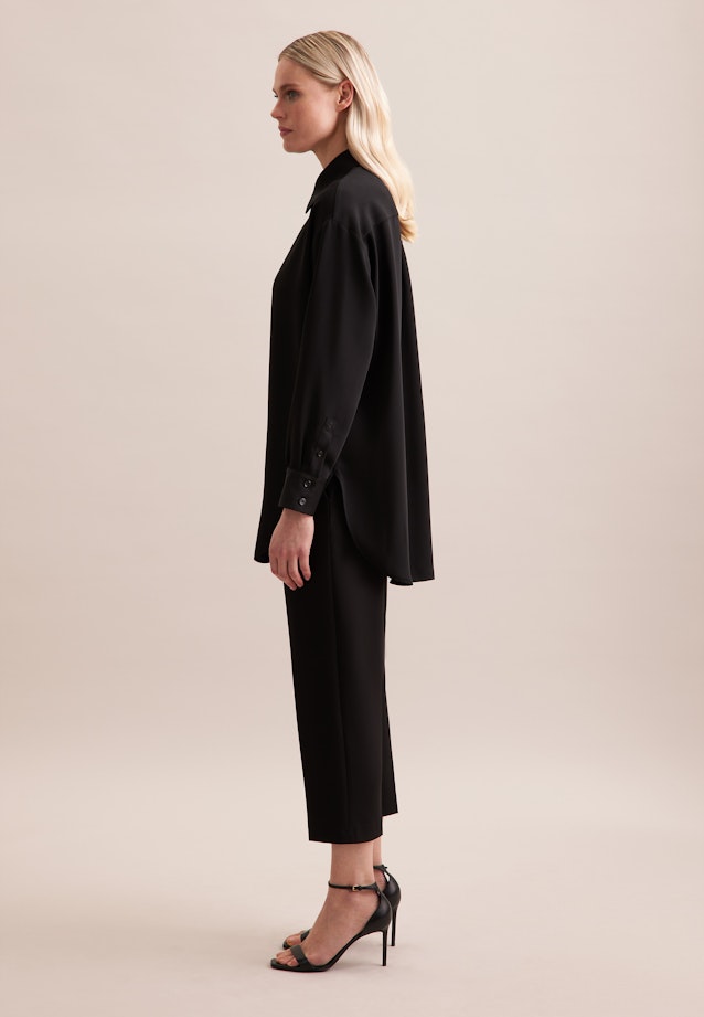 Oversized Hemdbluse aus fließender Ware in Noir |  Seidensticker Onlineshop