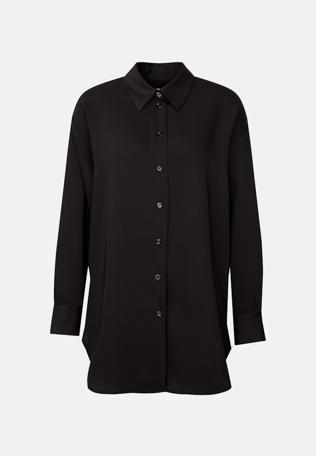 Oversized Hemdbluse aus fließender Ware in Black |  Seidensticker Onlineshop