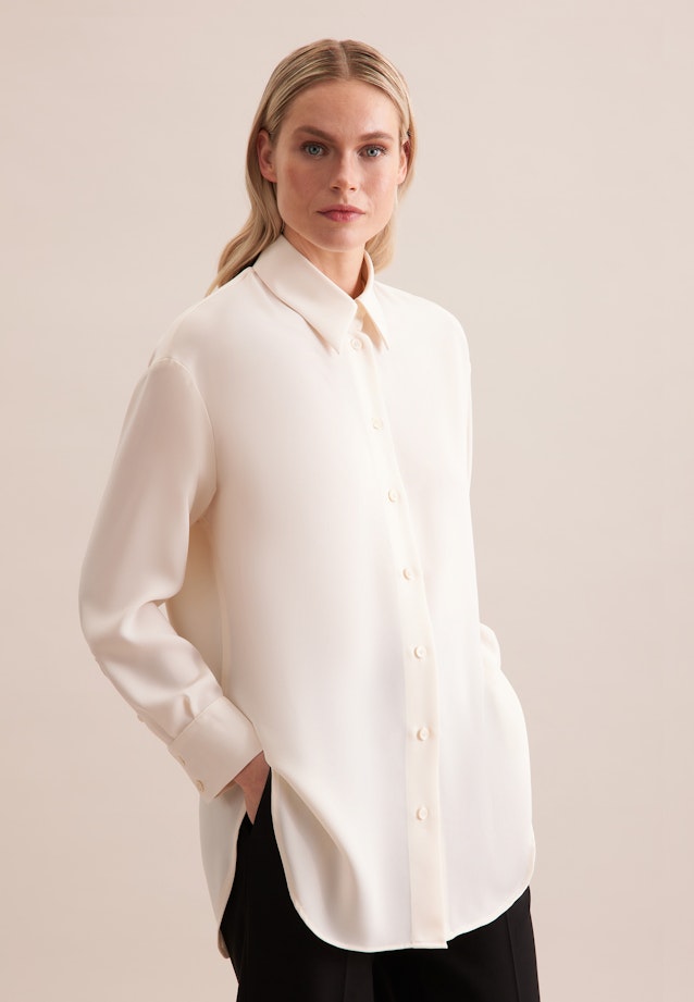 Oversized Hemdbluse aus fließender Ware in Ecru |  Seidensticker Onlineshop